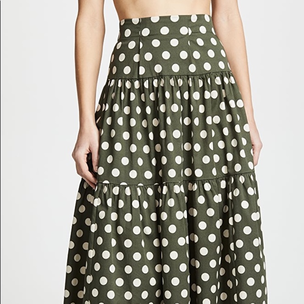 Petersyn Rocco Olive Green Polka Dot Skirt Sz 4